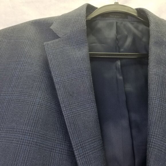 LRL Ralph Lauren Men's Sport Coat Blazer Size 42L Blue Grey Windowpane Silk Wool - Picture 4 of 16